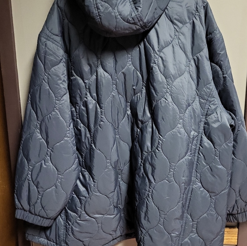 Madewell Quilted Packable Popover Puffer Gray Jacket Womens 3X NWT